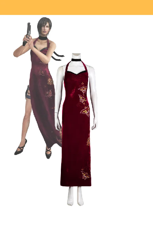 Ada Wong Velvet Qipao Dress Resident Evil 4 Remake Cosplay Costume