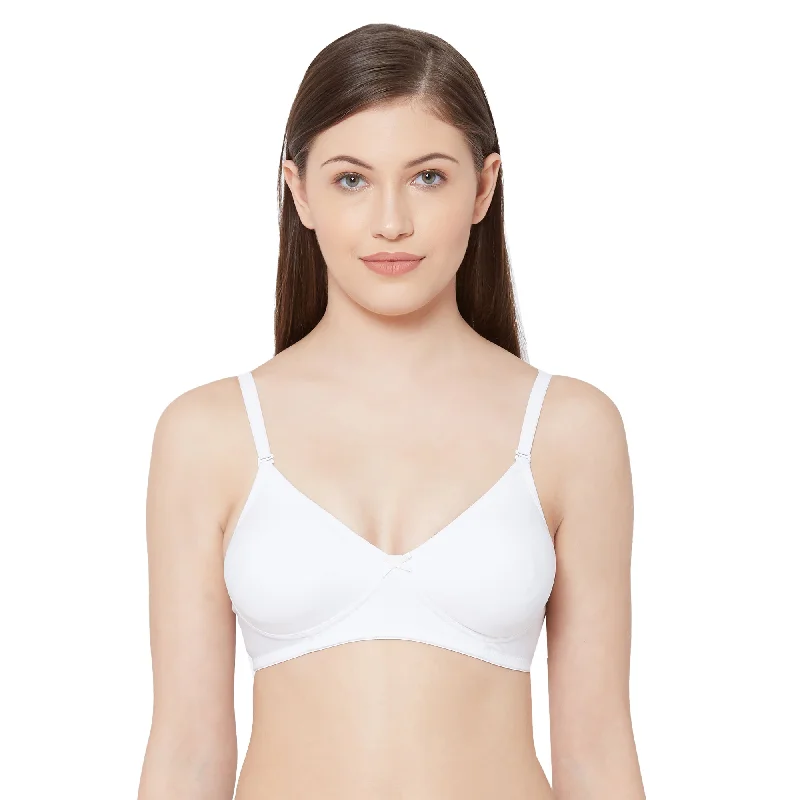 1030-Cotton Basics Plain Soft Padded T-Shirt Bra  White