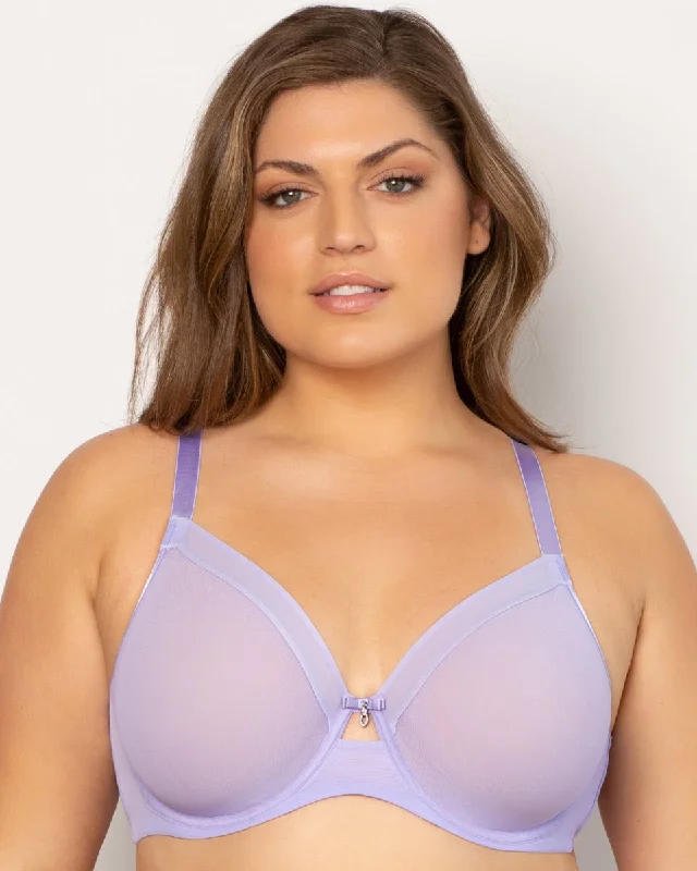 Sheer Mesh Full Coverage Unlined Underwire Bra Fashion Colors 1311