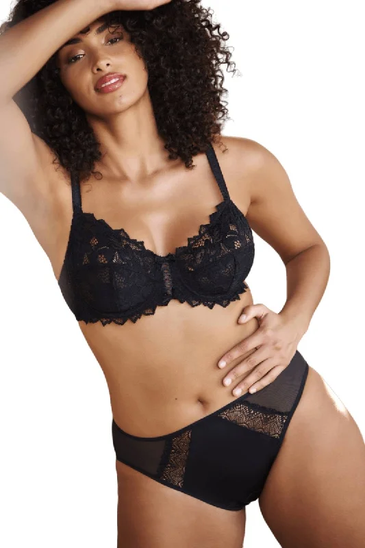 BLACK UNLINED LACE BRA ARUM UNDERWIRE SOFT