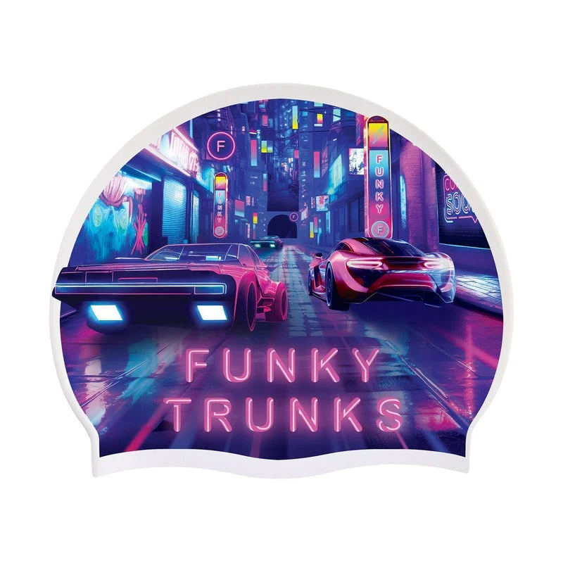 Funky Trunks Silicone Swim Cap | Cyber City