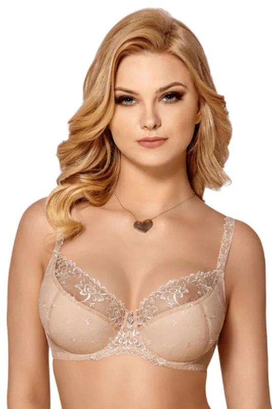 BEIGE TESS SEMI SOFT UNDERWIRE LACE BRA