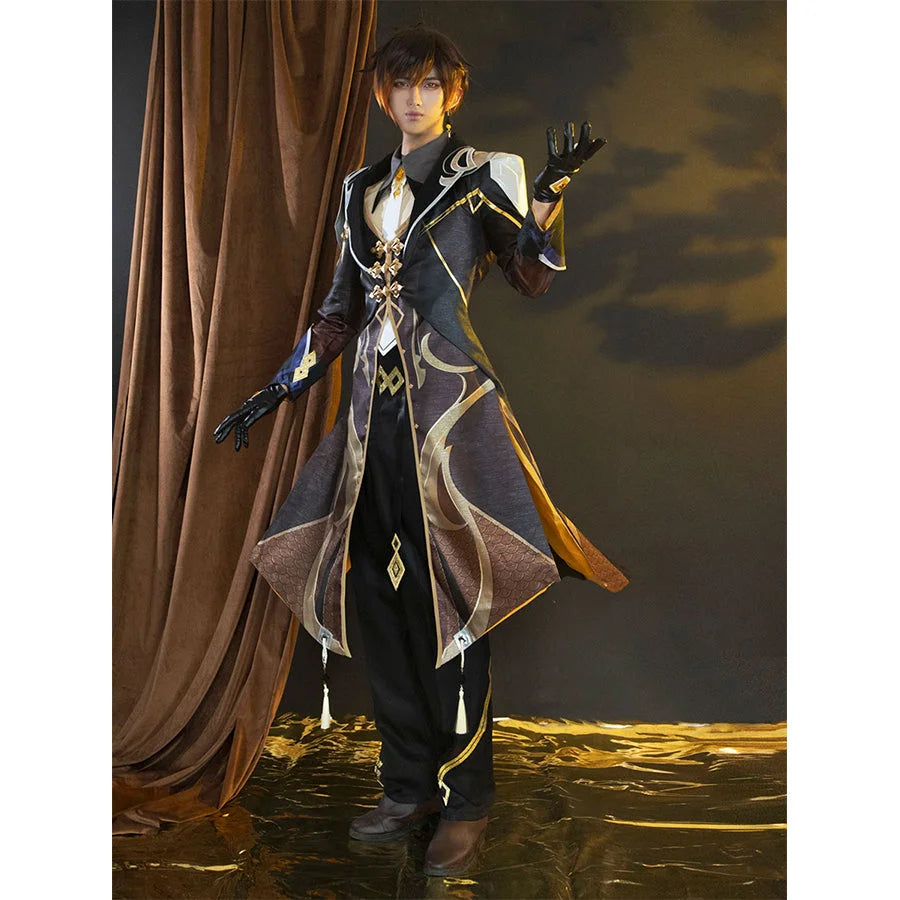 Genshin Impact Zhongli Cosplay Costume C02946  AA