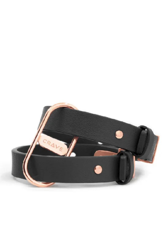 Icon Cuffs - Black/Rose Gold