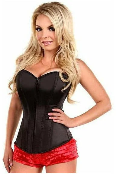 Lavish Black Sweetheart Front Zipper Corset