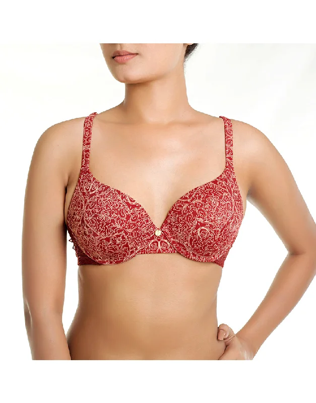 ZEN SERIES LEVEL 2 PUSH-UP UNDERWIRED BRA -MERLOT