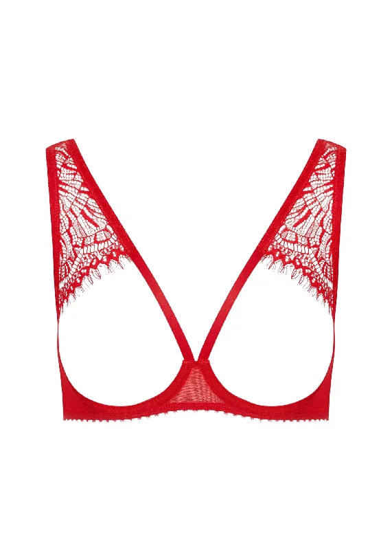 Accroche Coeur Open Cup Bra (Red)