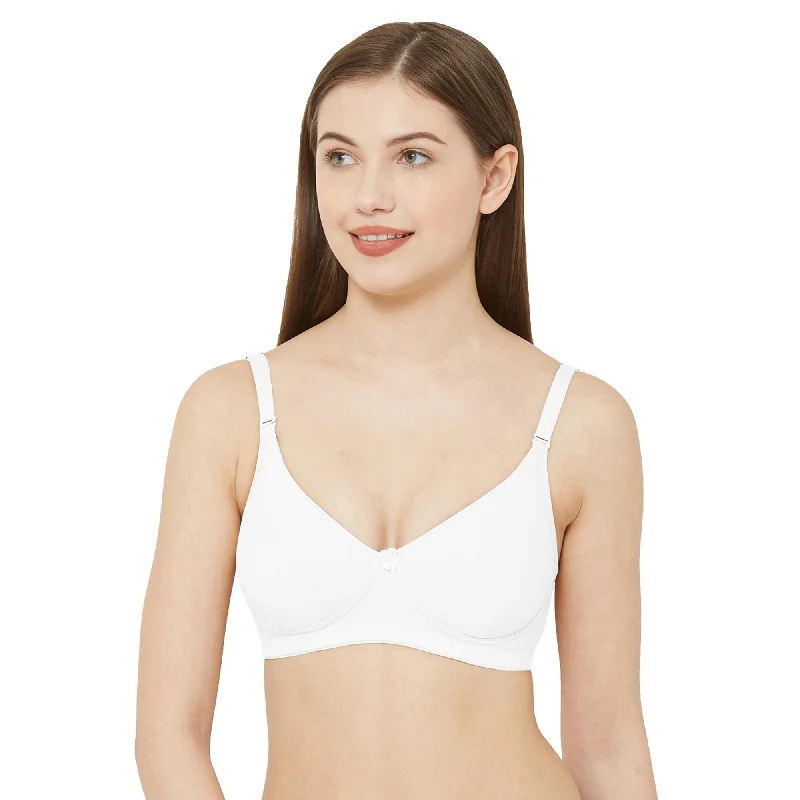 Simran-Non Padded Non Wired Cotton Solid Bra White