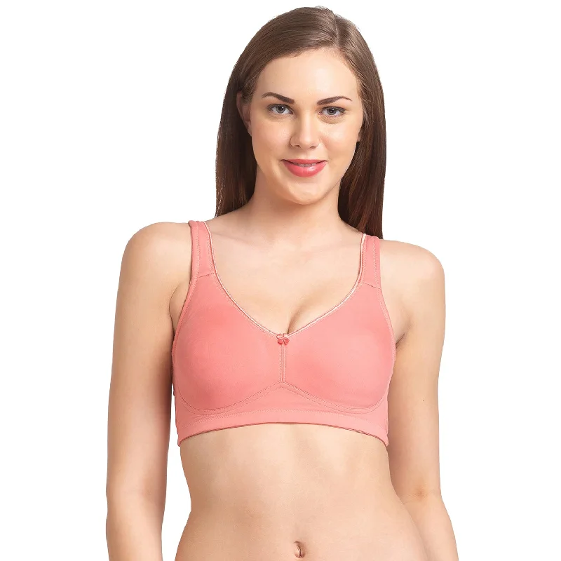 Rose - Non Padded Solid Minimizer Bra Peach