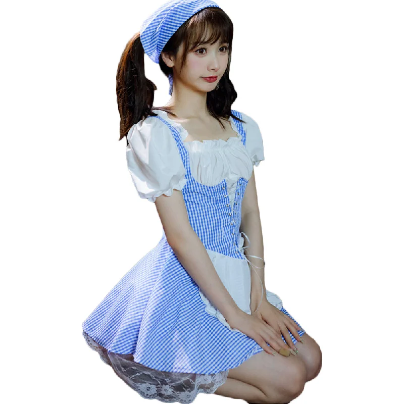 Rulercosplay Blue Maid Dress Sexy Cosplay Costume