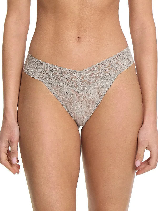 Signature Lace Original Rise Thong Sleep In Grey