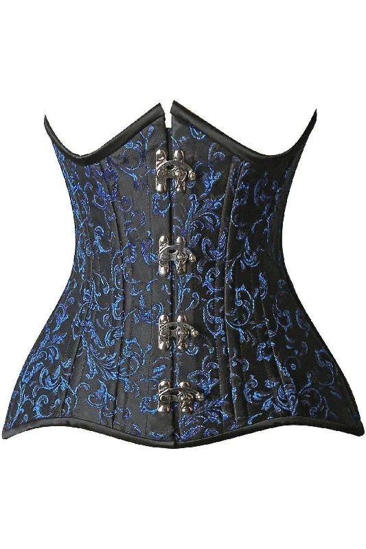 Top Drawer CURVY Brocade Double Steel Boned Under Bust Corset