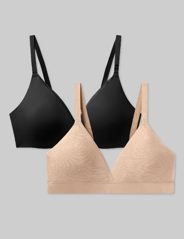 Air Plunge Bra and Air Triangle Bralette Set (2-Pack)