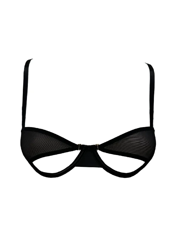 SHEER Multi Openable Bra (Black)