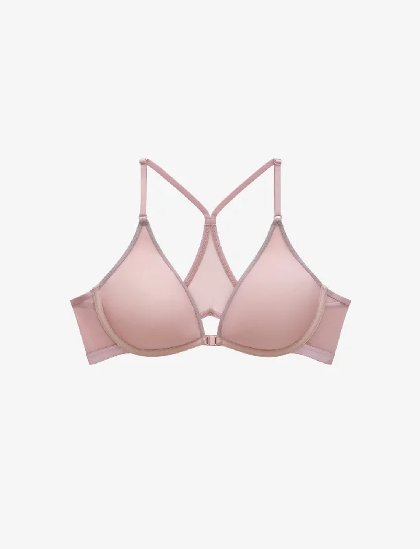 Bare Mesh Front Close Racerback Bra