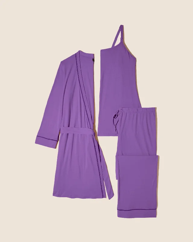 Nursing 3 Piece Pajama Set With Robe