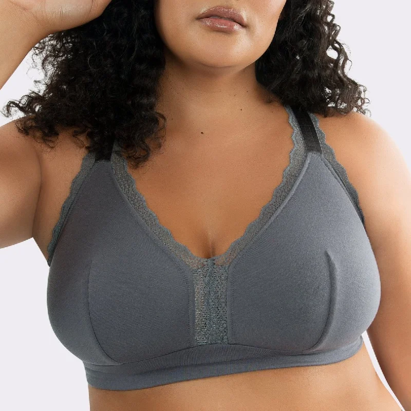 Dalis Wire-Free Bralette Charcoal- P5641