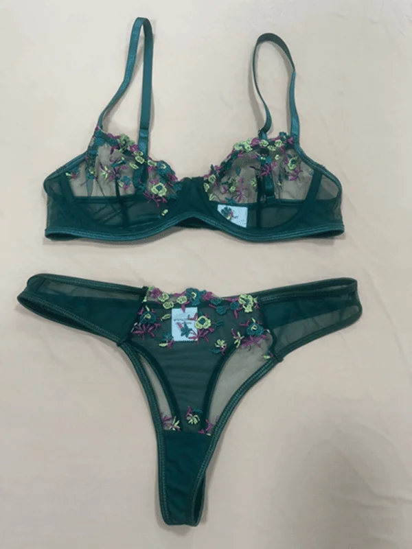 Floral Lingerie Bralette Set