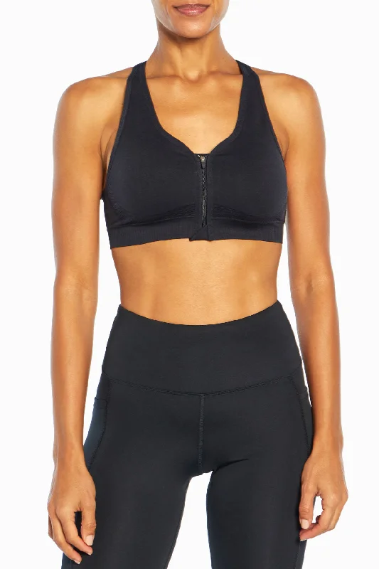 Savannah Seamless Front Zip Sports Bra