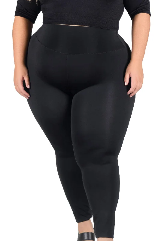 Plus Size High Waisted Sleek Gym Leggings (Lint & Pet Hair Resistant)