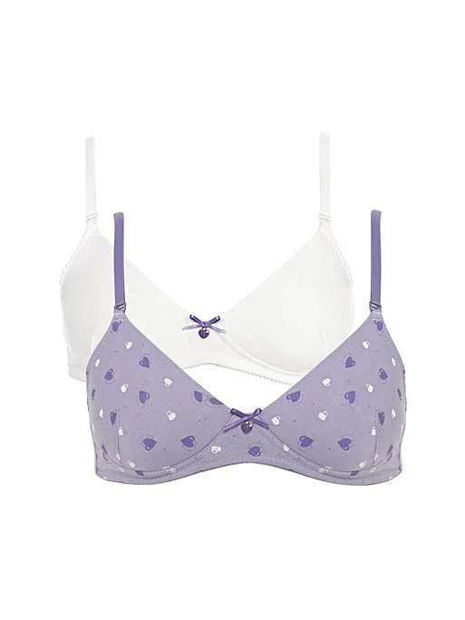 Teen Bras 2-Pack Sweet Violet/White- 8021