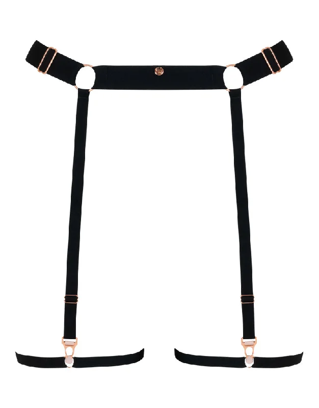 Scantilly Rules of Distraction Leg Strap Suspender Black