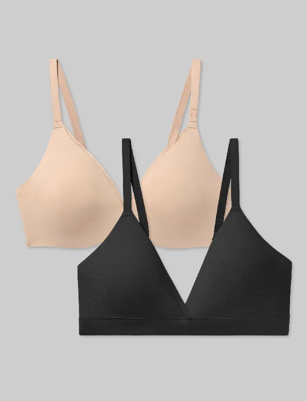 Air Plunge Bra and Air Triangle Bralette Set (2-Pack)